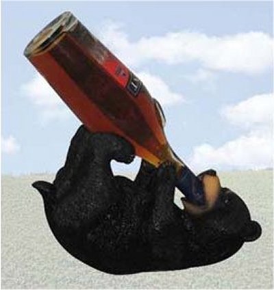 BD22318 Partay Bear Wine Bottle Holder